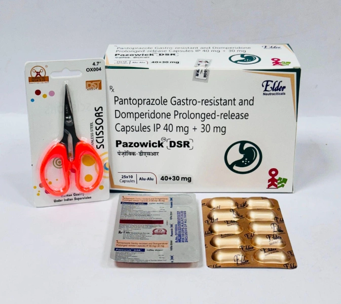 Pazowick DSR - Pantoprazole Gastro-Resistant and Domperidone Prolonged Release Capsules IP (40+30mg)