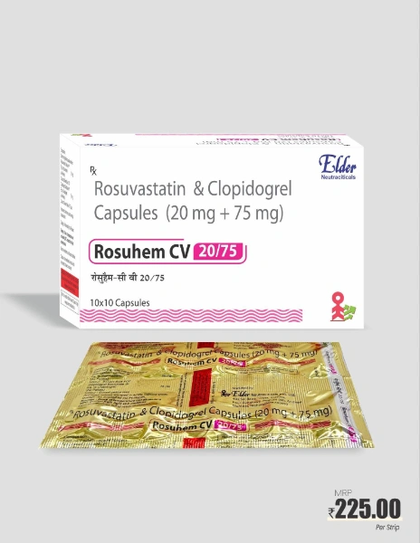 Rosuhem CV 20/75 - Rosuvastatin & Clopidogrel Capsules (20mg + 75mg)