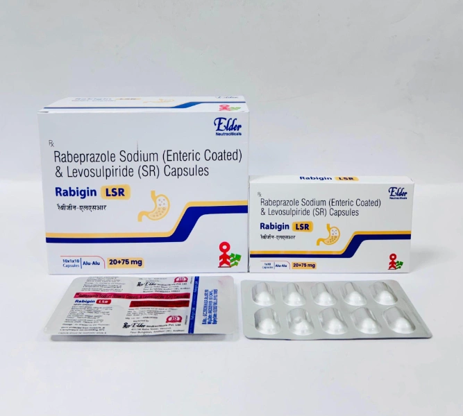 Rabigin LSR - Rabeprazole Sodium (Enteric Coated) & Levosulpiride (SR) Capsules (20+75mg)