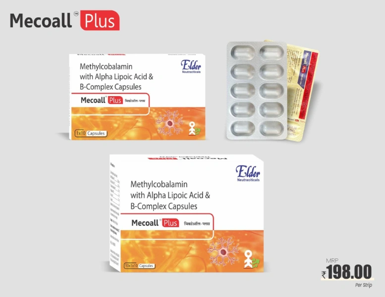 Mecoall Plus - Methylcobalamin with Alpha Lipoic Acid & B-Complex Capsules