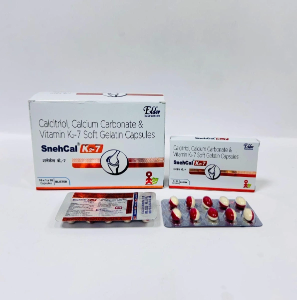 SnehCal K2-7 - Calcitriol, Calcium Carbonate & Vitamin K2-7 Soft Gelatin Capsules